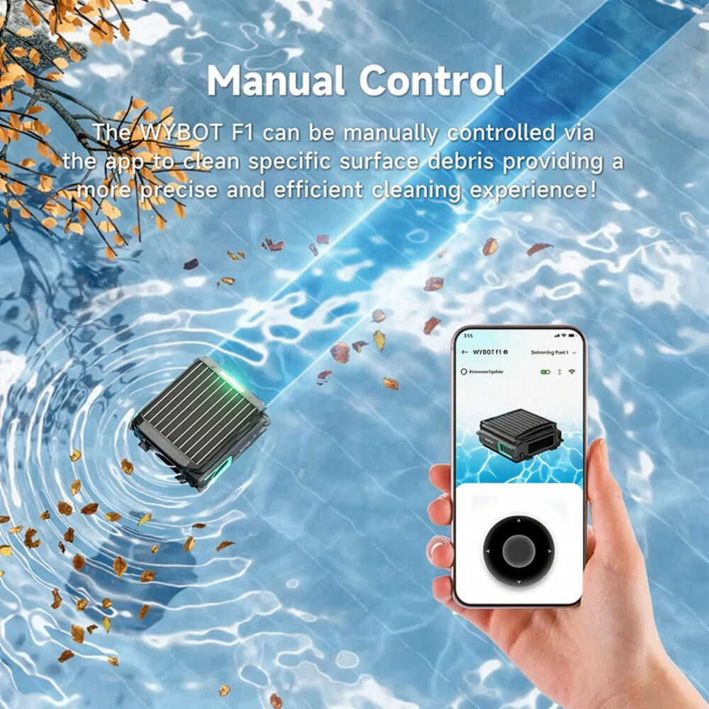 WYBOT F1 Solar Robotic Pool Skimmer, Large 7L Basket, APP Control and Customisable Route, Automatic Cleaner V219-POLSKMWYF1LA