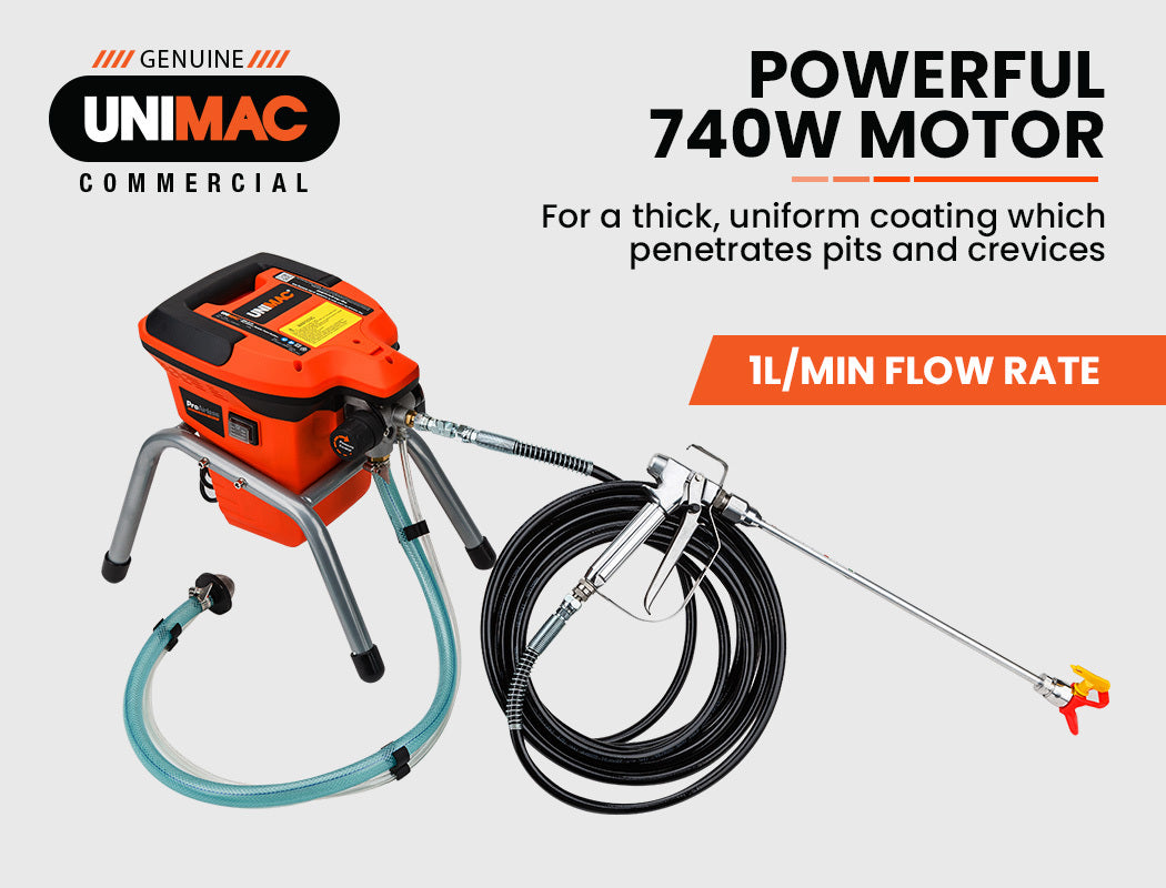 Unimac 740W Electric Airless Paint Sprayer Portable High Pressure Station Spray Gun V219-PPTSPYUMCB1KF