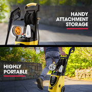 JET-USA RX550 Electric High Pressure Washer 3500PSI, 5 Nozzles, Spin & Wheel Brush, Deck Cleaner, Turbo Head, V219-PRSWSH-ELEC-3200WF