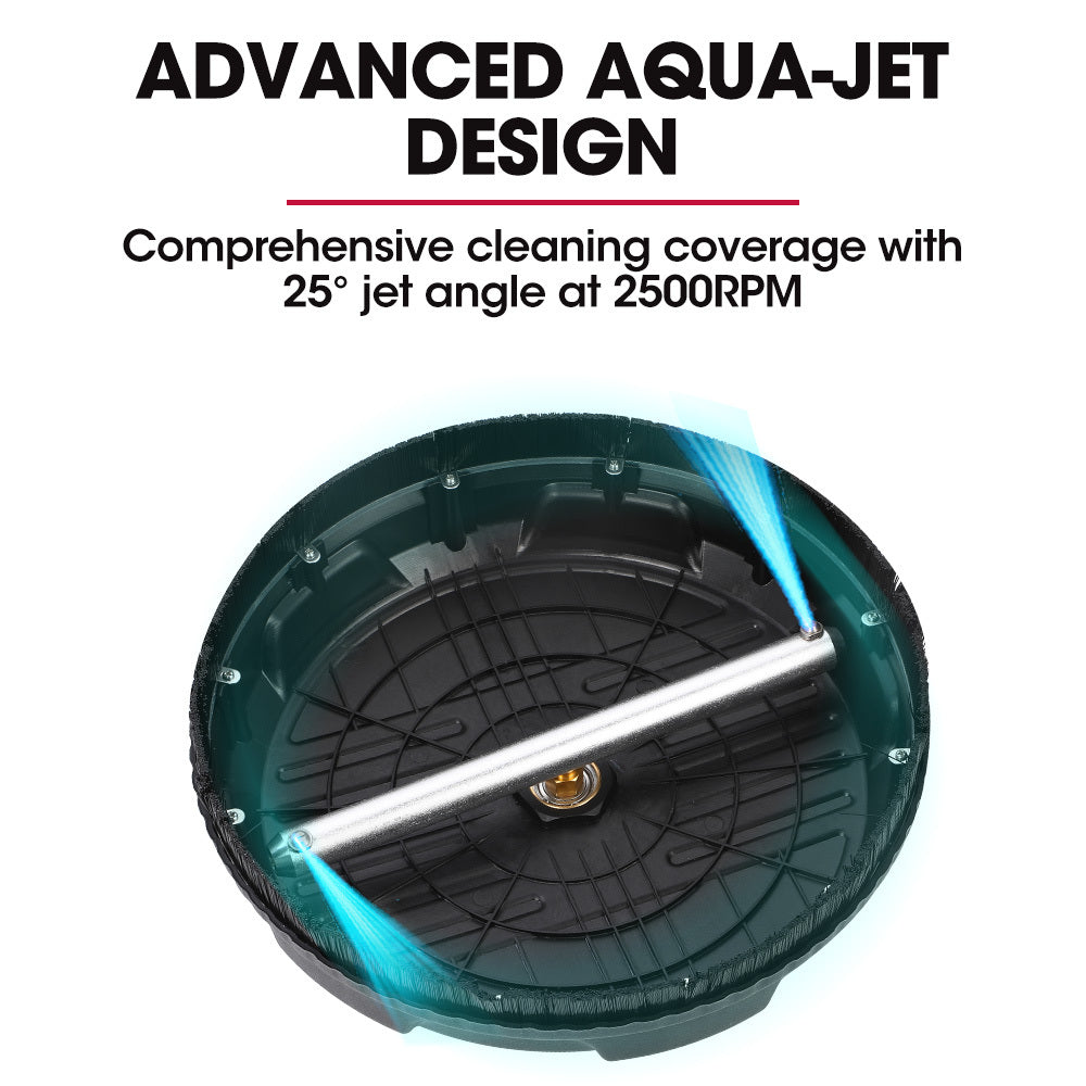 Jet-USA 15" Nylon Pressure Washer Surface Cleaner, 1/4" Fitting, For Concrete Driveway Patio Floor V219-PRWCLNJT15PA