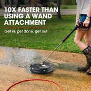 Jet-USA 15" Nylon Pressure Washer Surface Cleaner, 1/4" Fitting, For Concrete Driveway Patio Floor V219-PRWCLNJT15PA