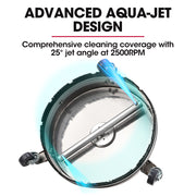 Jet-USA 15" Stainless Steel Pressure Washer Surface Cleaner, 1/4" Fitting, For Concrete Driveway Patio Floor V219-PRWCLNJT15SA