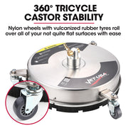 Jet-USA 15" Stainless Steel Pressure Washer Surface Cleaner, 1/4" Fitting, For Concrete Driveway Patio Floor V219-PRWCLNJT15SA