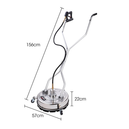 Jet-USA 18" Stainless Steel Pressure Washer Surface Cleaner with Yoke Handlebar, 3/8" Fitting, For Concrete V219-PRWCLNJT18SA