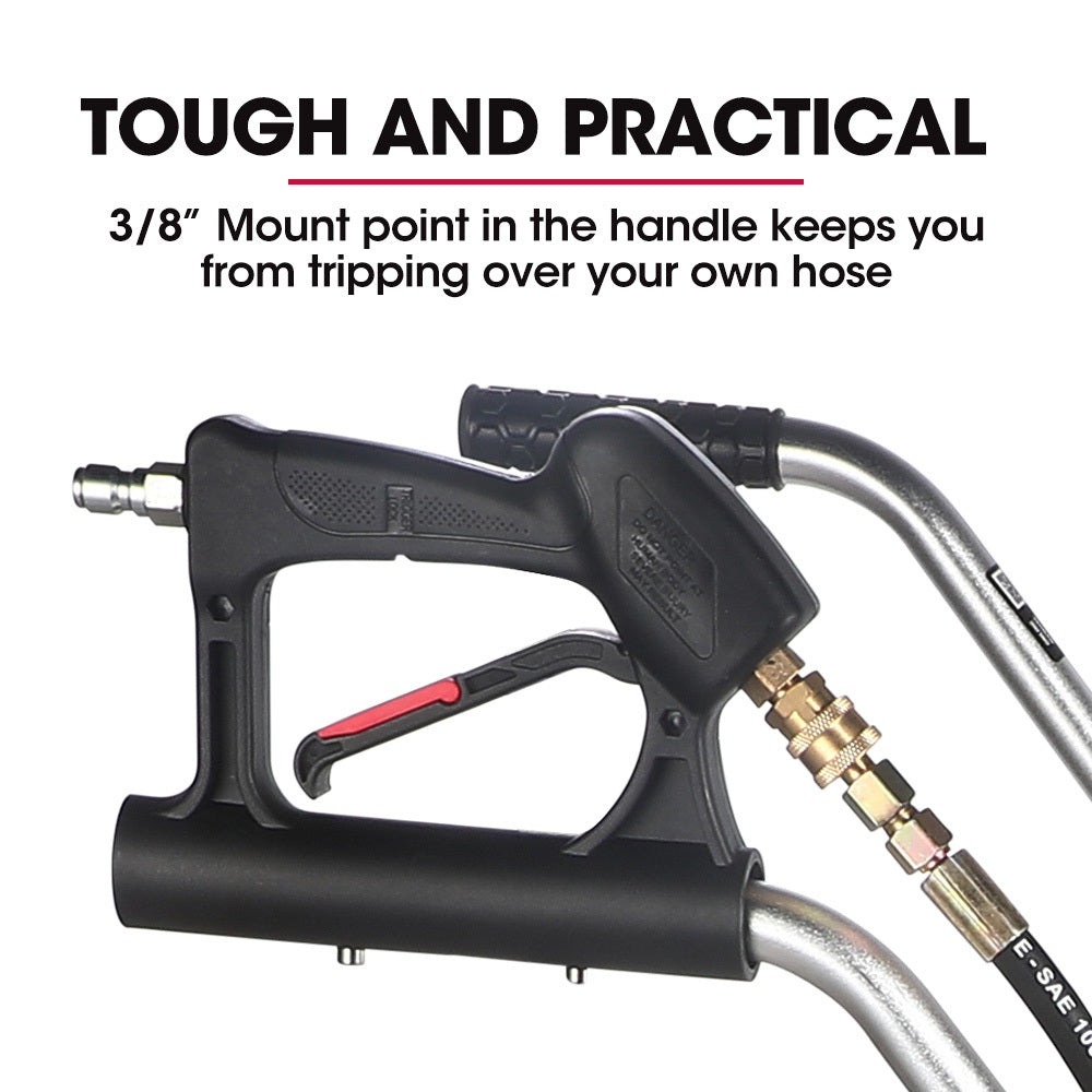 Jet-USA 18" Stainless Steel Pressure Washer Surface Cleaner with Yoke Handlebar, 3/8" Fitting, For Concrete V219-PRWCLNJT18SA