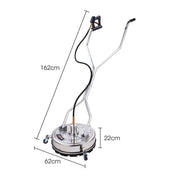 Jet-USA 21" Stainless Steel Pressure Washer Surface Cleaner with Yoke Handlebar, 3/8" Fitting, For Concrete V219-PRWCLNJT21SA