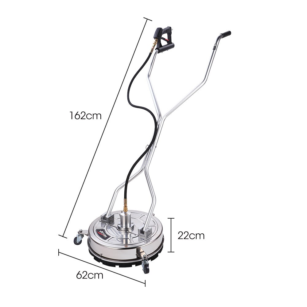 Jet-USA 21" Stainless Steel Pressure Washer Surface Cleaner with Yoke Handlebar, 3/8" Fitting, For Concrete V219-PRWCLNJT21SA