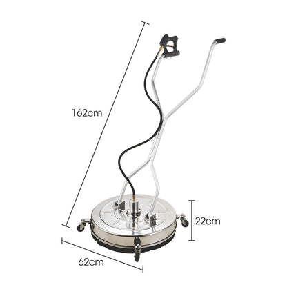 Jet-USA 24" Stainless Steel Pressure Washer Surface Cleaner, 3/8" Fitting, with Yoke Handlebar, For Concrete V219-PRWCLNJT24SA