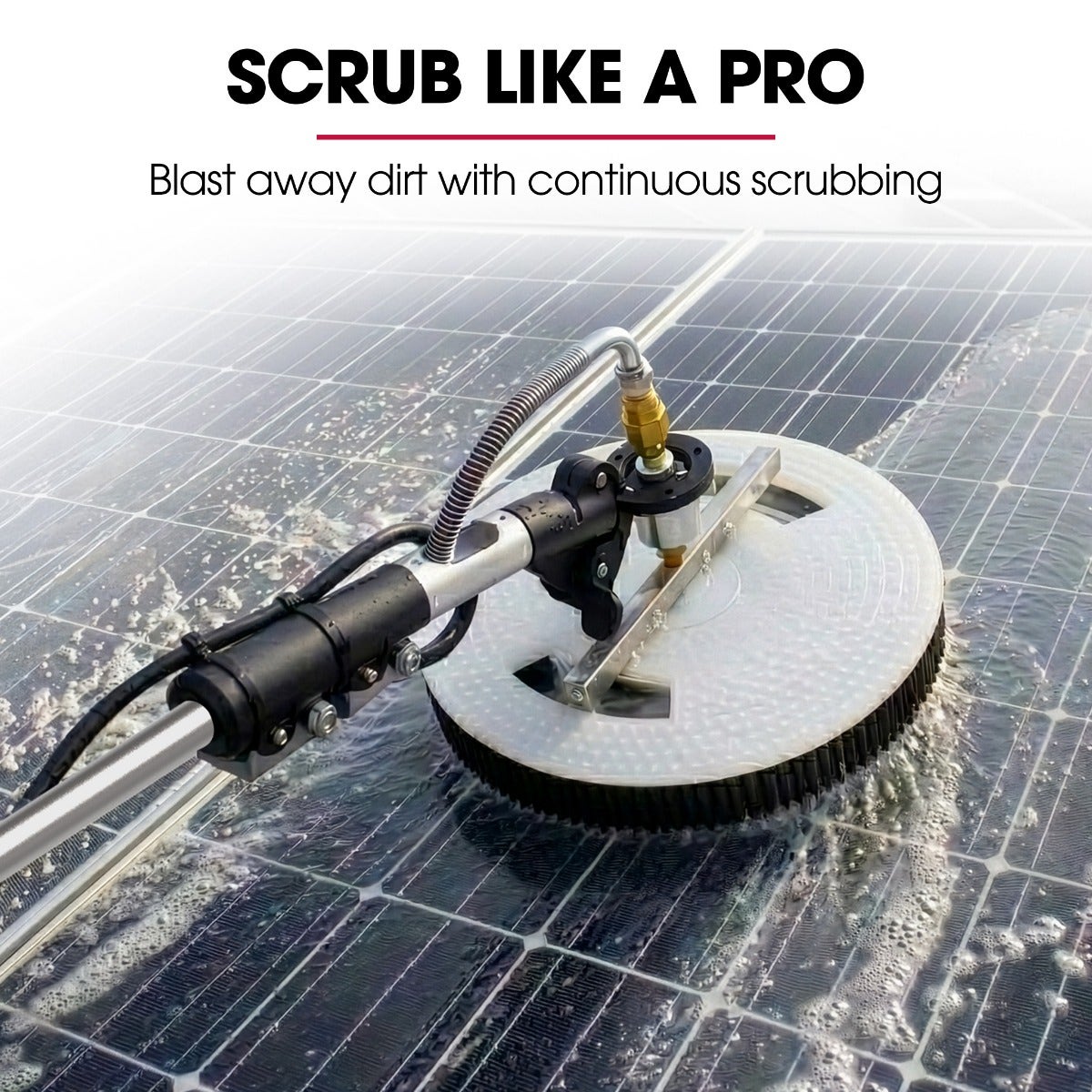 JET-USA 5.5m Telescopic Rotary Surface Cleaner Brush, for Solar Panels, Walls, Windows, M22 Pressure Washer V219-PRWCLNJTT55A