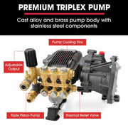 JET-USA Commercial Diesel High-Pressure Washer Cleaner, Electric Start 10hp 418cc, 15m Steel Braided Hose, V219-PRWDSLJT800A