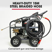 JET-USA Commercial Diesel High-Pressure Washer Cleaner, Electric Start 10hp 418cc, 15m Steel Braided Hose, V219-PRWDSLJT800A