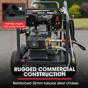 JET-USA Commercial Diesel High-Pressure Washer Cleaner, Electric Start 10hp 418cc, 15m Steel Braided Hose, V219-PRWDSLJT800A
