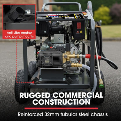 JET-USA Commercial Diesel High-Pressure Washer Cleaner, Electric Start 10hp 418cc, 15m Steel Braided Hose, V219-PRWDSLJT800A