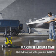 JET-USA RX530 Electric High Pressure Washer, 2400PSI 3 Nozzles, Brush Head Cleaner, Detergent Bottle V219-PRWELEJT30SA