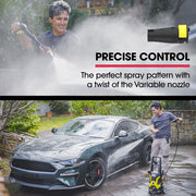 JET-USA RX530 Electric High Pressure Washer, 2400PSI 3 Nozzles, Brush Head Cleaner, Detergent Bottle V219-PRWELEJT30SA