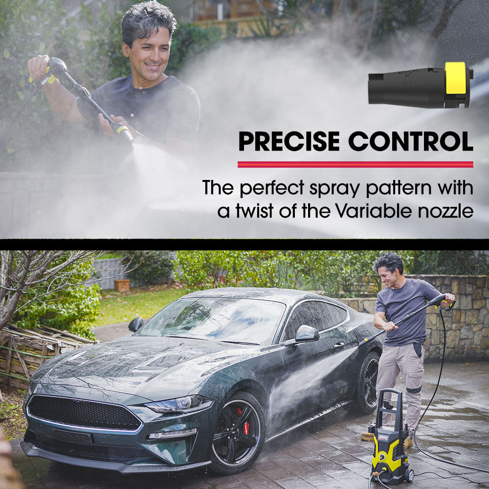 JET-USA RX530 Electric High Pressure Washer, 2400PSI 3 Nozzles, Brush Head Cleaner, Detergent Bottle V219-PRWELEJT30SA