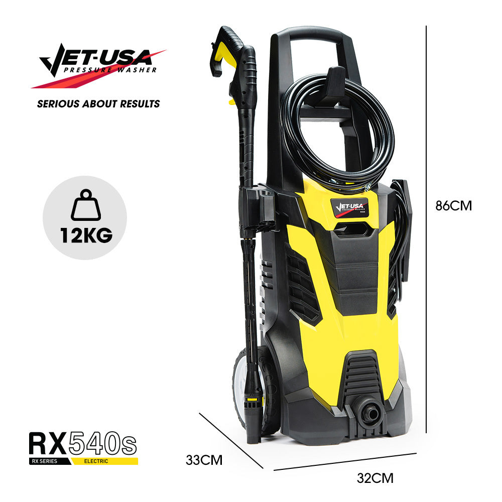 JET-USA RX540s Electric High Pressure Washer, 2900PSI 2 Nozzles, Brush Head, Deck Cleaner, Detergent Bottle V219-PRWELEJT40HA