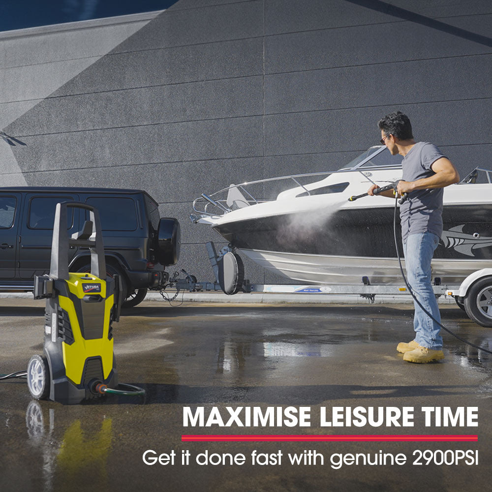 JET-USA RX540s Electric High Pressure Washer, 2900PSI 2 Nozzles, Brush Head, Deck Cleaner, Detergent Bottle V219-PRWELEJT40HA