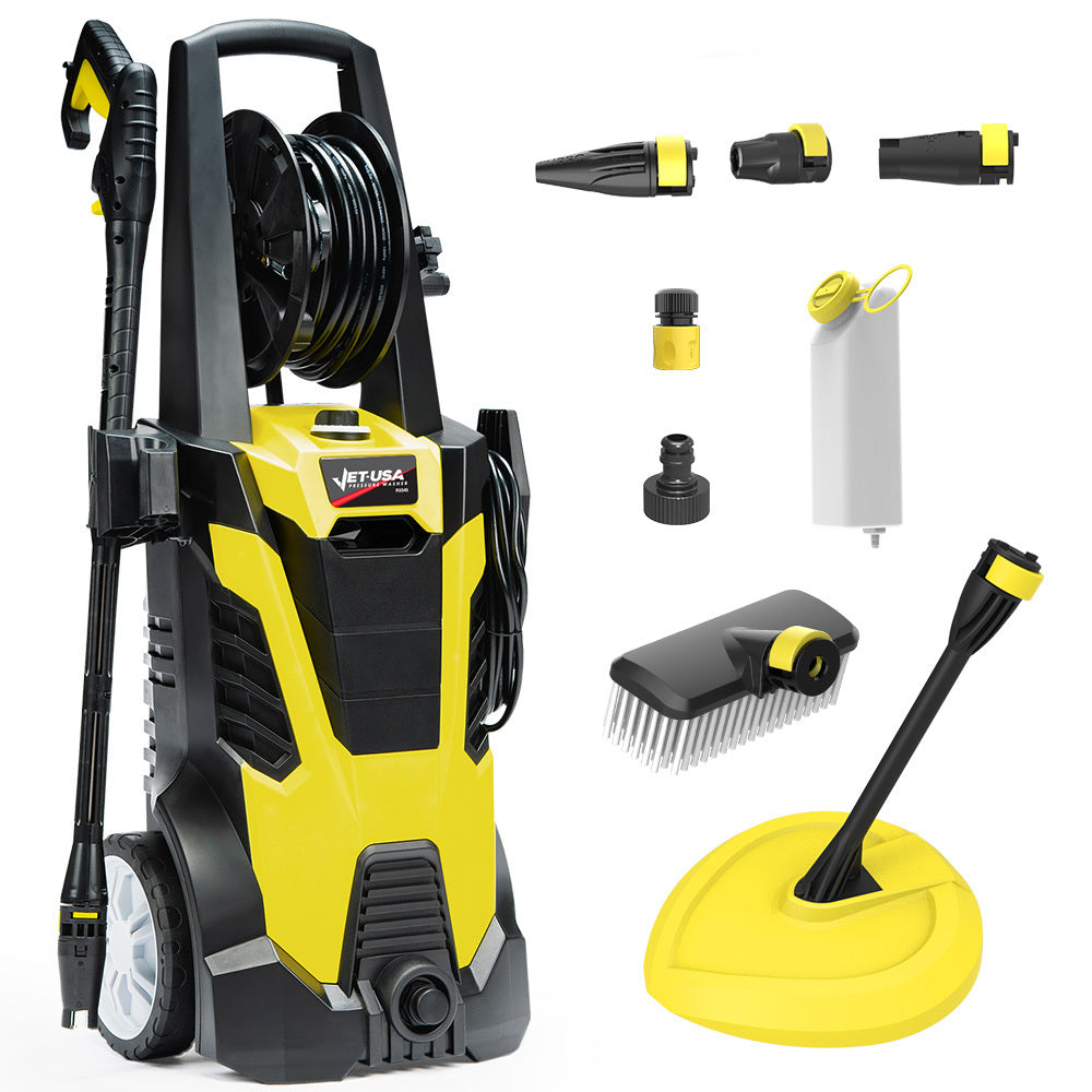 JET-USA RX540 Electric High Pressure Washer, 2800PSI 2 Nozzles, Brush Head, Deck Cleaner, Detergent Bottle, V219-PRWELEJT40SA