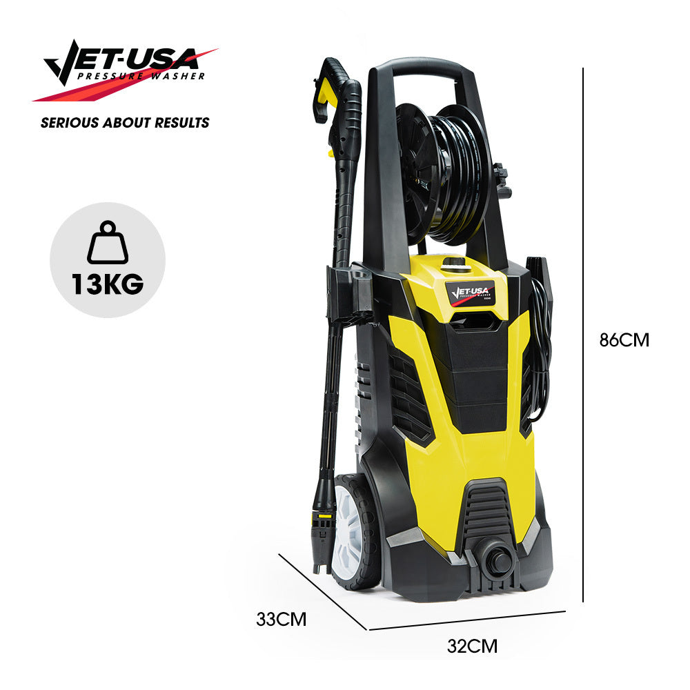 JET-USA RX540 Electric High Pressure Washer, 2800PSI 2 Nozzles, Brush Head, Deck Cleaner, Detergent Bottle, V219-PRWELEJT40SA