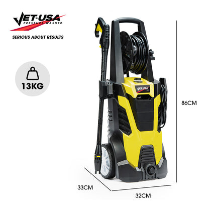 JET-USA RX540 Electric High Pressure Washer, 2800PSI 2 Nozzles, Brush Head, Deck Cleaner, Detergent Bottle, V219-PRWELEJT40SA