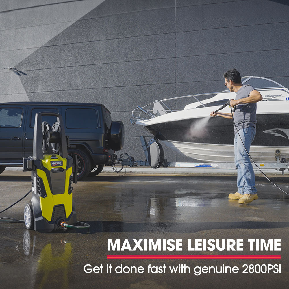 JET-USA RX540 Electric High Pressure Washer, 2800PSI 2 Nozzles, Brush Head, Deck Cleaner, Detergent Bottle, V219-PRWELEJT40SA