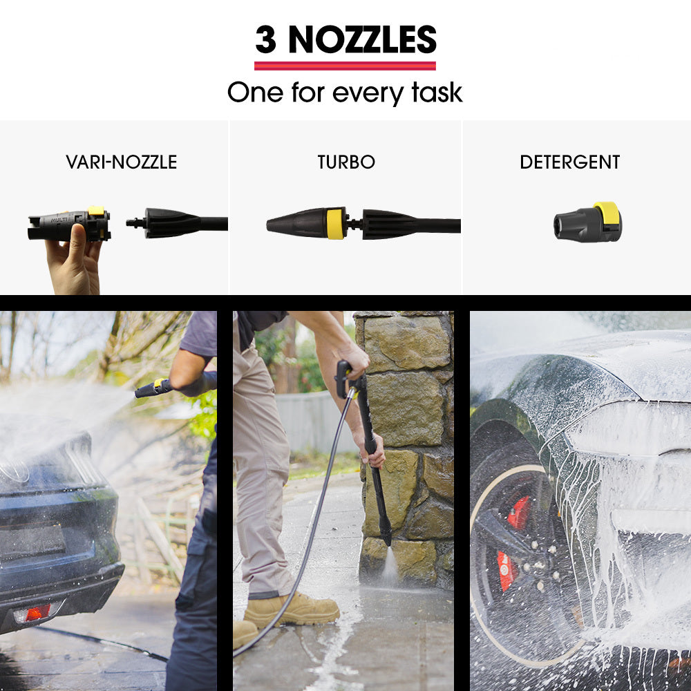 JET-USA RX540 Electric High Pressure Washer, 2800PSI 2 Nozzles, Brush Head, Deck Cleaner, Detergent Bottle, V219-PRWELEJT40SA