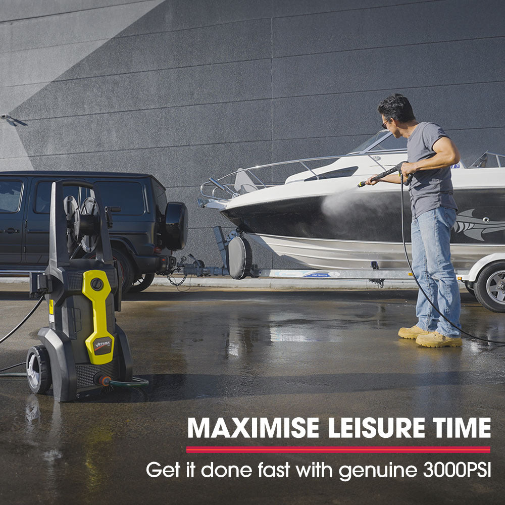 JET-USA RW545 Electric High Pressure Washer, 3000PSI Water Cooled Motor, 2 Nozzles, Brush Head, Deck Cleaner, V219-PRWELEJT54WA