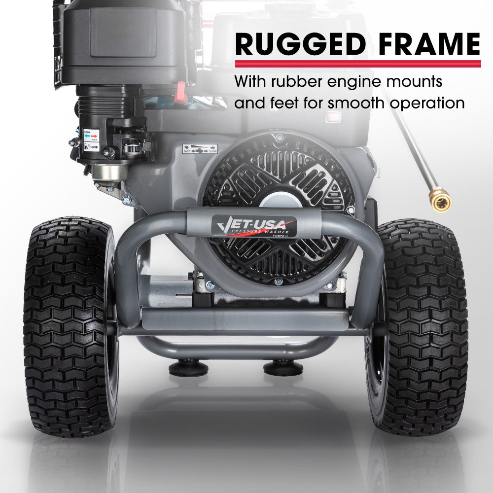 JET-USA 5000PSI Commercial Petrol Powered High Pressure Washer, 15HP 420cc, Italian Made Adjustable AR Pump, V219-PRWPTLJETC870
