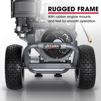 JET-USA 5000PSI Commercial Petrol Powered High Pressure Washer, 15HP 420cc, Italian Made Adjustable AR Pump, V219-PRWPTLJETC870