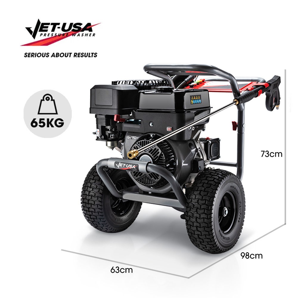 JET-USA 5000PSI Commercial Petrol Powered High Pressure Washer, 15HP 420cc, Italian Made Adjustable AR Pump, V219-PRWPTLJETC870