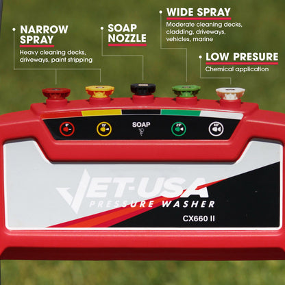 JET-USA 7HP 4800PSI Petrol High Pressure Washer Cleaner, Water Spray Gunrey, 30m Hose Drain Cleaner V219-PRWPTLJETE660-KIT