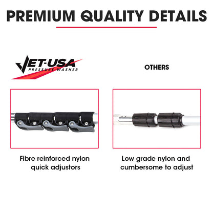 Jet-USA 4000PSI 5.5M Long Telescopic Universal Pressure Washer Cleaner Pole Wand Extension Lance V219-PRWWNDJT18WA