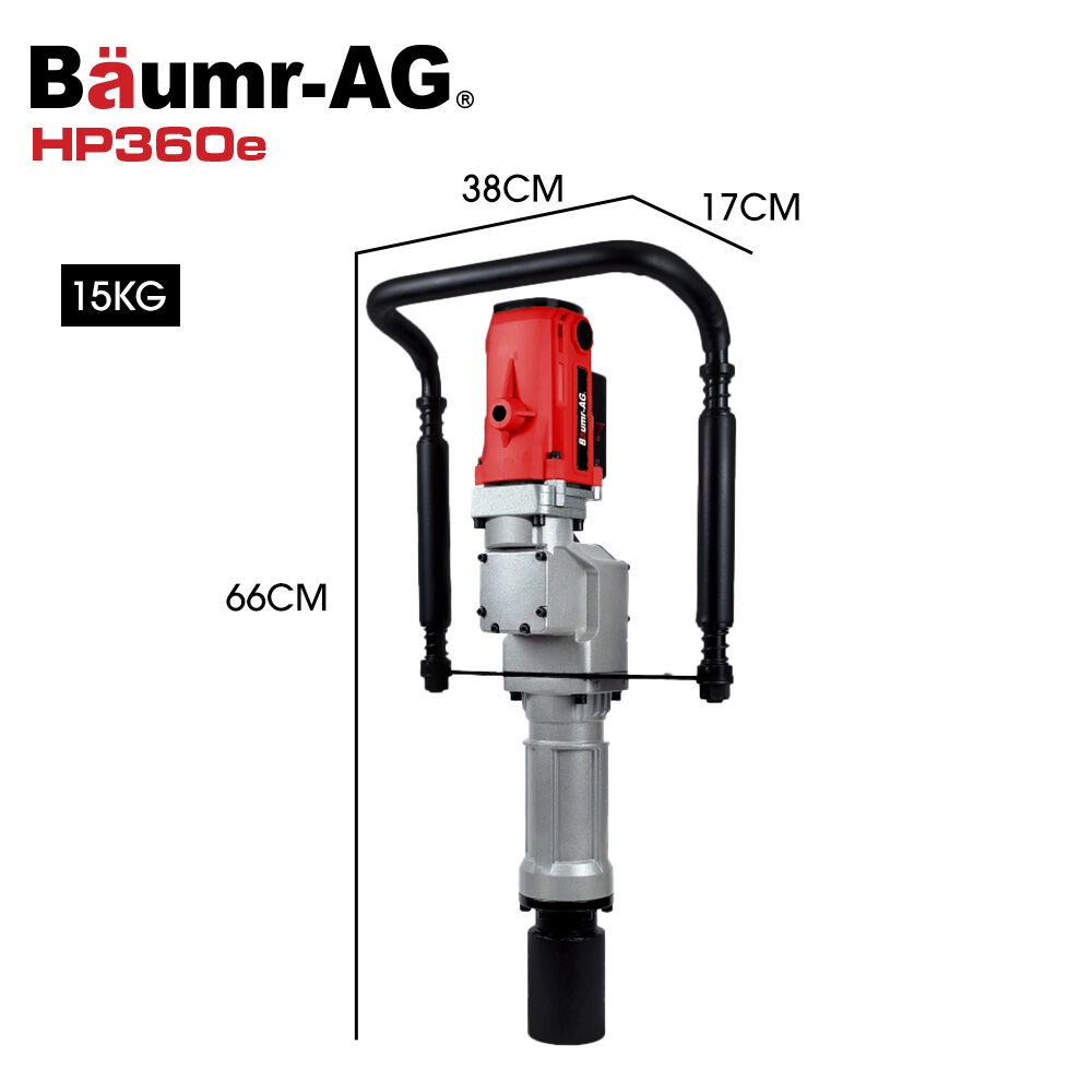 BAUMR-AG HP360e 2200W Electric Post Driver, with 2 Piling Socket Sleeves V219-PTDELEBM360A