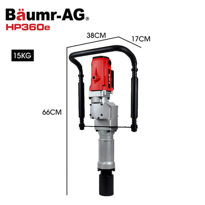 BAUMR-AG HP360e 2200W Electric Post Driver, with 2 Piling Socket Sleeves V219-PTDELEBM360A