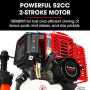 Baumr-AG 52cc 2-Stroke Petrol Post Driver with 2 Drive Sockets V219-PTDPTRBM260A
