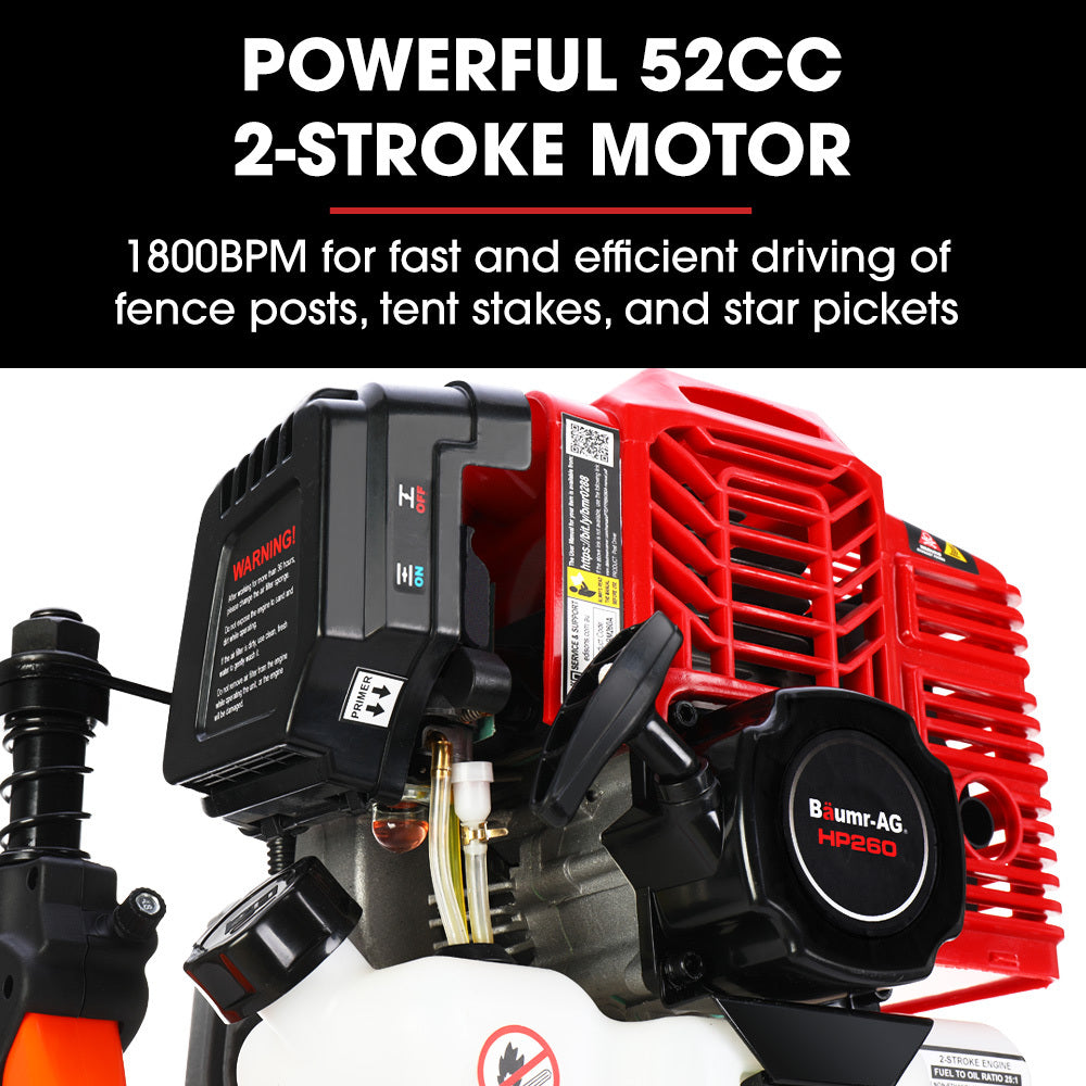 Baumr-AG 52cc 2-Stroke Petrol Post Driver with 2 Drive Sockets V219-PTDPTRBM260A