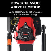 BAUMR-AG HP480 55cc 4-Stroke Petrol Post Driver, with 2 Piling Socket Sleeves V219-PTDPTRBM480A