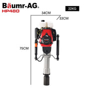 BAUMR-AG HP480 55cc 4-Stroke Petrol Post Driver, with 2 Piling Socket Sleeves V219-PTDPTRBM480A