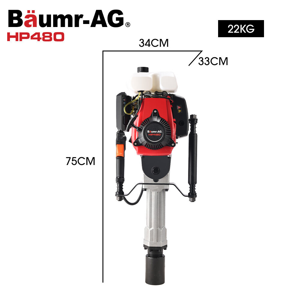 BAUMR-AG HP480 55cc 4-Stroke Petrol Post Driver, with 2 Piling Socket Sleeves V219-PTDPTRBM480A
