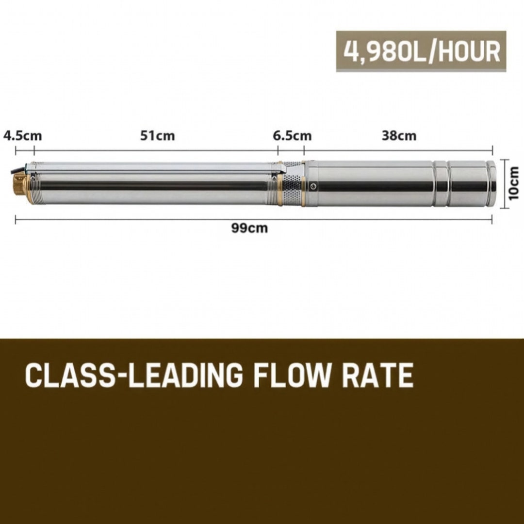 Protege 1.5HP Submersible Bore Water Pump Deep Well Irrigation Stainless Steel V219-PTGWPDEP1595