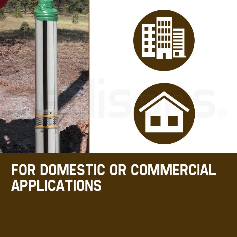 Protege 2HP Submersible Bore Water Pump Well Irrigation Stainless Steel 240V Deep V219-PTGWPDEP2095