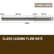 Protege 3HP Submersible Bore Water Pump Deep Well Irrigation Stainless Steel 240V V219-PTGWPDEP3095