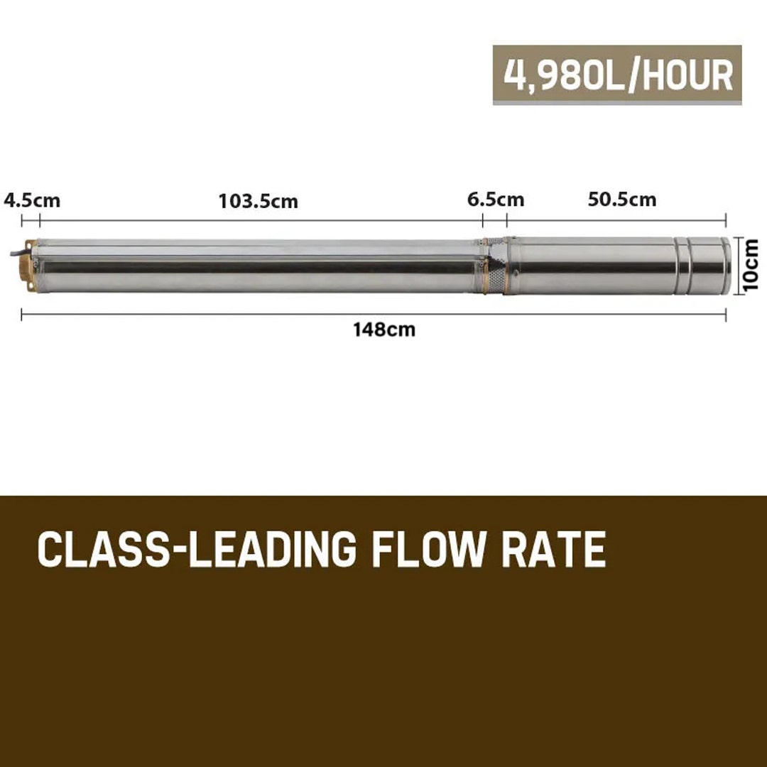 Protege 3HP Submersible Bore Water Pump Deep Well Irrigation Stainless Steel 240V V219-PTGWPDEP3095