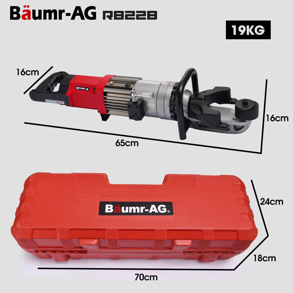 BAUMR-AG 10-22mm 1200W Heavy-Duty Electric Hydraulic Rebar Bender, Carry Case V219-REBBNDBM22SA