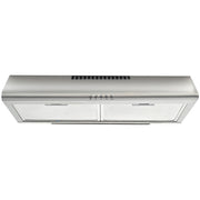EUROCHEF 60cm Fixed Stainless Steel Rangehood, Quiet 3-Speed, 4-Layer Dishwashable Filters, Halogen Lights V219-RGHFIXEC67FA
