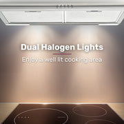 EUROCHEF 60cm Fixed Stainless Steel Rangehood, Quiet 3-Speed, 4-Layer Dishwashable Filters, Halogen Lights V219-RGHFIXEC67FA