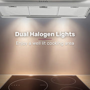 EUROCHEF 90cm Fixed Stainless Steel Rangehood, Quiet 3-Speed, 4-Layer Dishwashable Filters, Halogen Lights V219-RGHFIXEC97FA