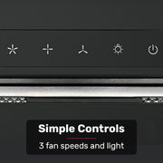 EUROCHEF 60cm Undermount Rangehood Black, Quiet 3-Speed, 3-Layer Dishwashable Filter, LED Lights EUR60B V219-RGHUDREC6BFA