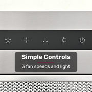 EUROCHEF 60cm Undermount Rangehood Silver, Quiet 3-Speed, 3-Layer Dishwashable Filter, LED Lights EUR60N V219-RGHUDREC6NFA